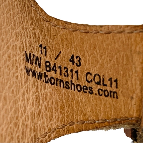 Born Sandal High Heels Womens Gold Brown Metallic Leather Strappy buckle sz 11 - Picture 7 of 9